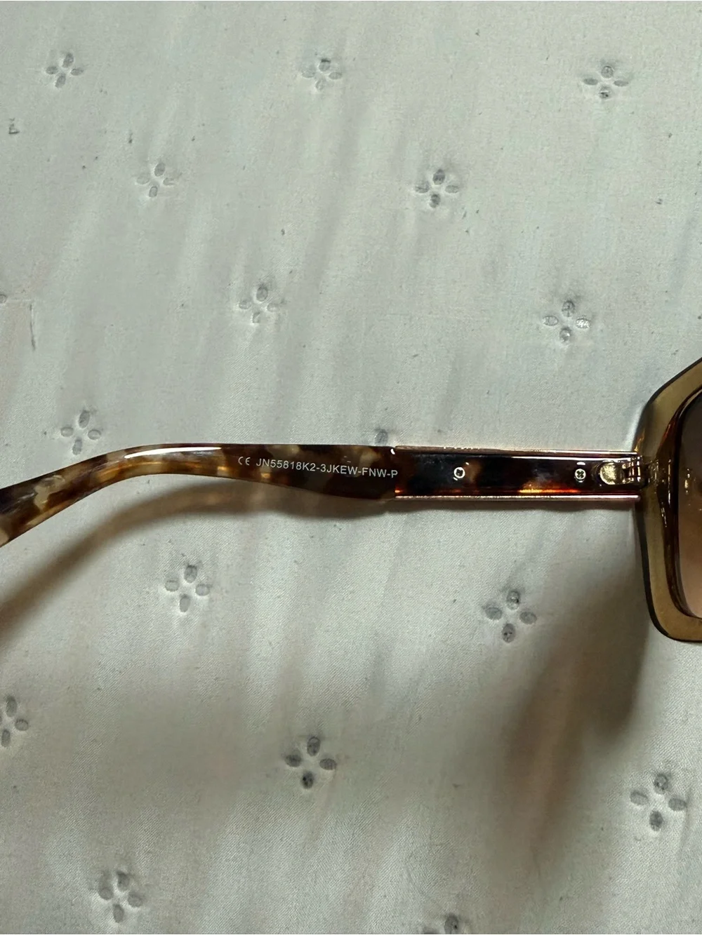 Jones New York Translucent Amber Square Sunglasses